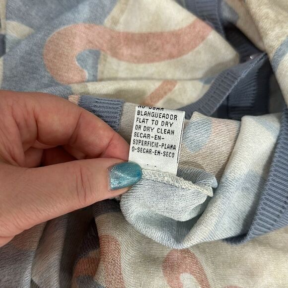 Vintage Pastel Colors Printed Short Sleeve Button Front Cardigan Size M - Picture 5 of 8